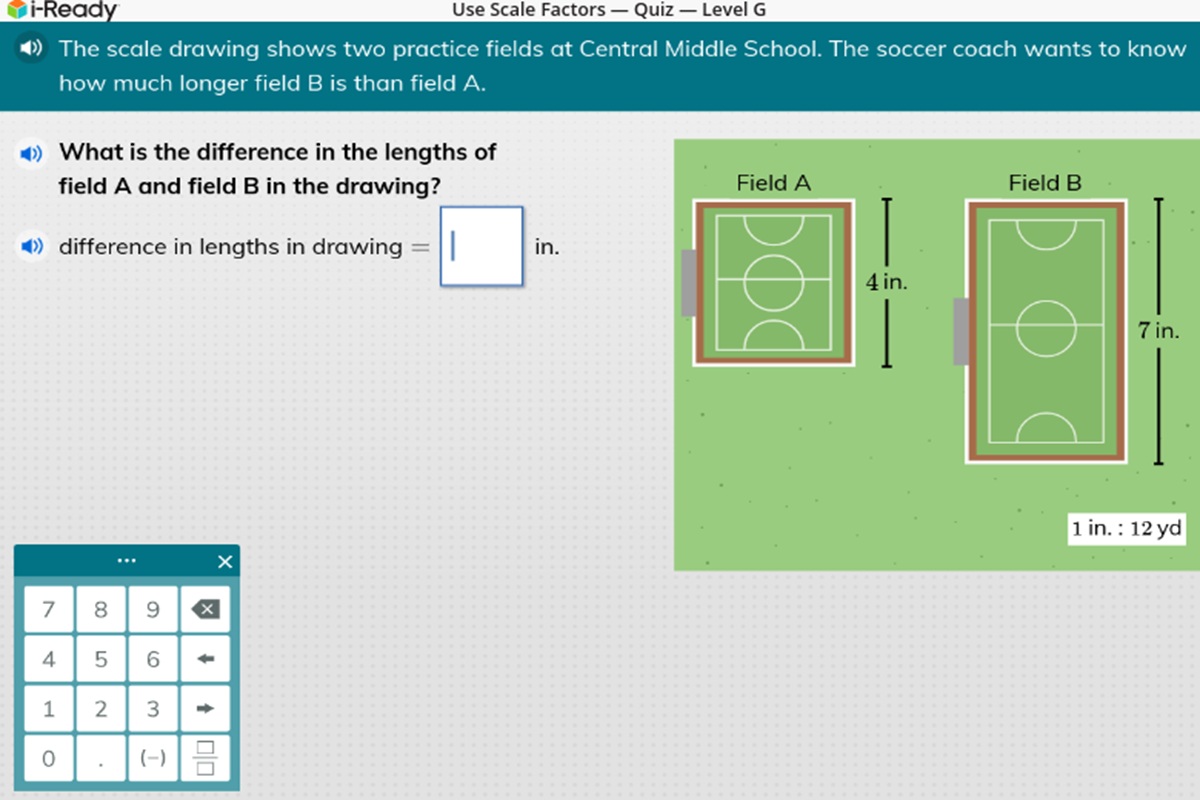 iready scale drawing questions ans answers level g grade 7